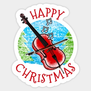 Christmas Cello Cellist String Musician Xmas 2022 Sticker